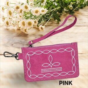 Genuine Leather Western Style Coins & Notes Purse with ID or Credit Card Pocket